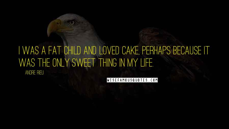 Andre Rieu Quotes: I was a fat child and loved cake, perhaps because it was the only sweet thing in my life.