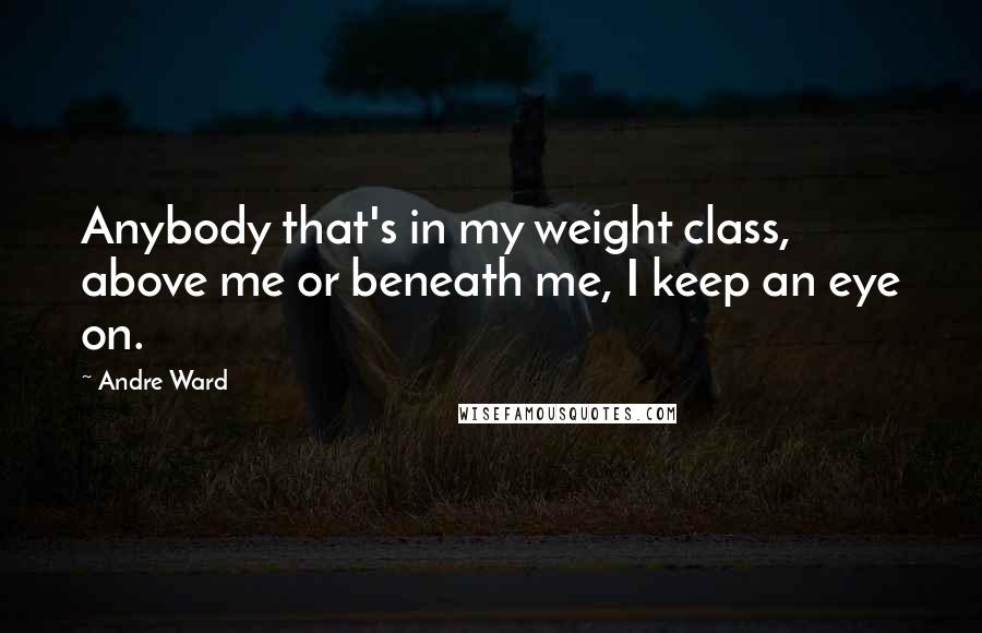 Andre Ward Quotes: Anybody that's in my weight class, above me or beneath me, I keep an eye on.