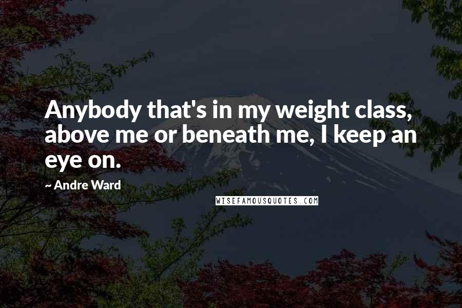 Andre Ward Quotes: Anybody that's in my weight class, above me or beneath me, I keep an eye on.