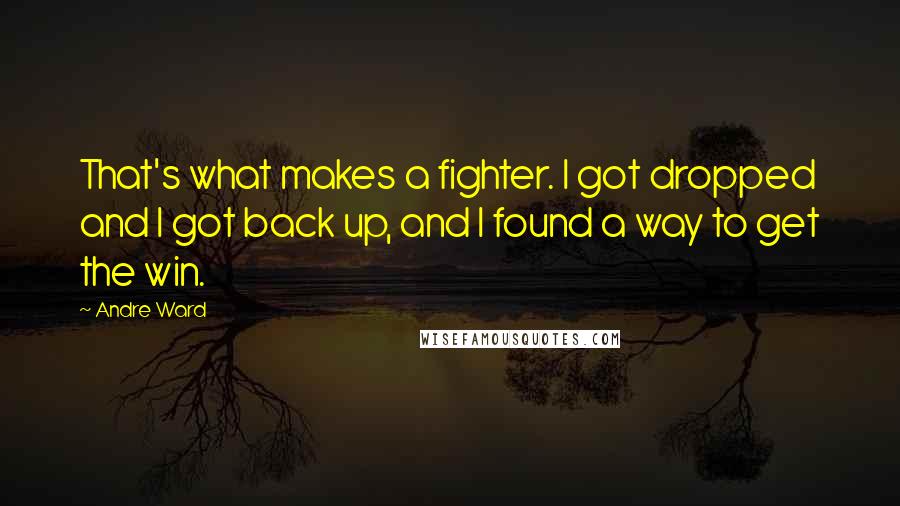 Andre Ward Quotes: That's what makes a fighter. I got dropped and I got back up, and I found a way to get the win.