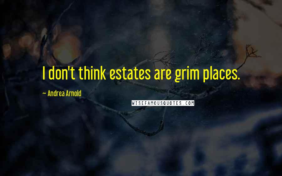 Andrea Arnold Quotes: I don't think estates are grim places.