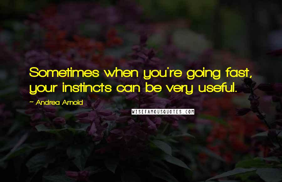 Andrea Arnold Quotes: Sometimes when you're going fast, your instincts can be very useful.