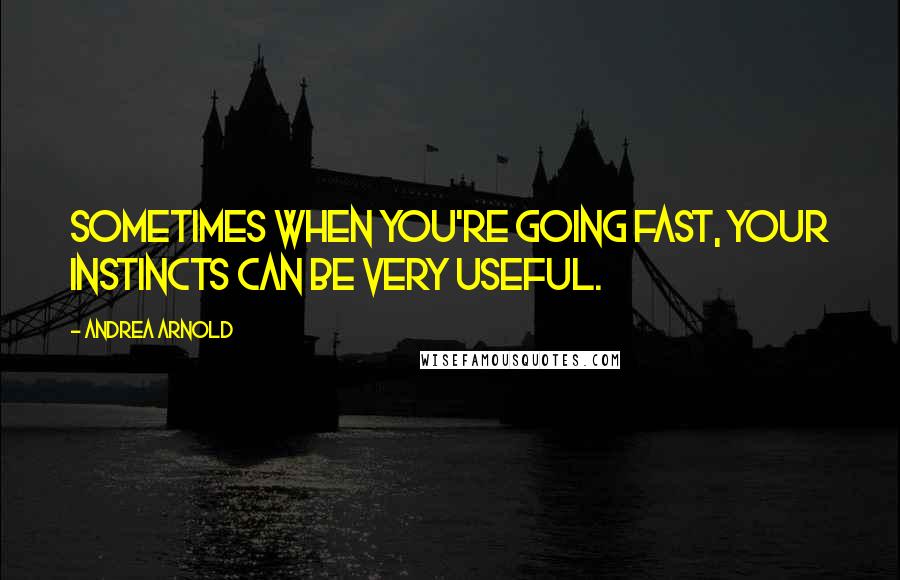 Andrea Arnold Quotes: Sometimes when you're going fast, your instincts can be very useful.