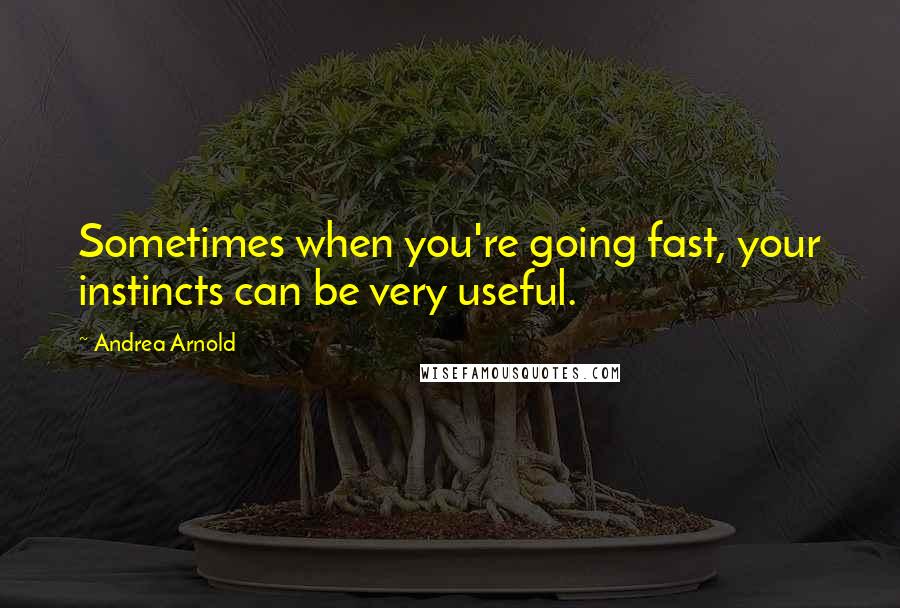 Andrea Arnold Quotes: Sometimes when you're going fast, your instincts can be very useful.