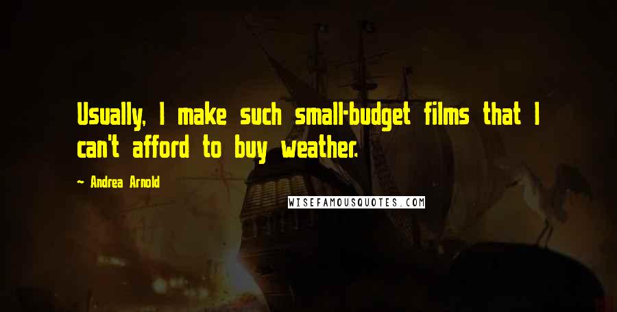 Andrea Arnold Quotes: Usually, I make such small-budget films that I can't afford to buy weather.