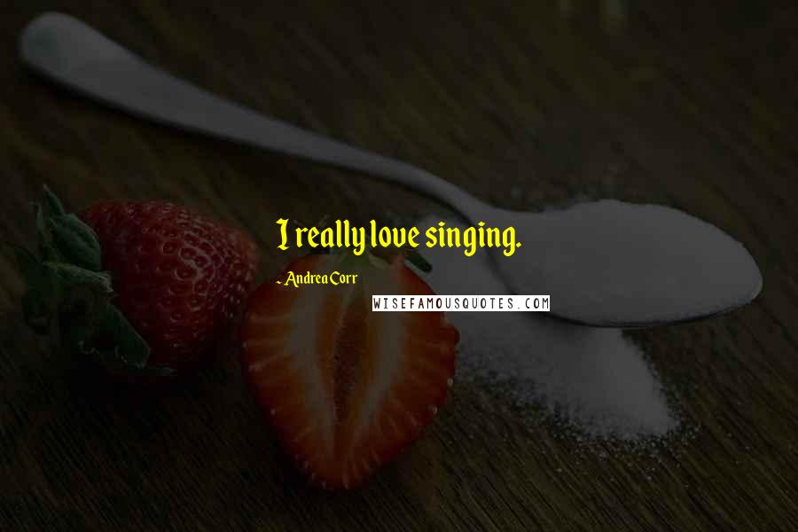 Andrea Corr Quotes: I really love singing.