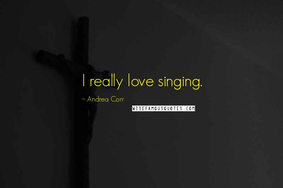 Andrea Corr Quotes: I really love singing.