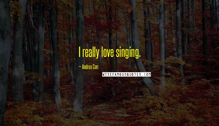 Andrea Corr Quotes: I really love singing.