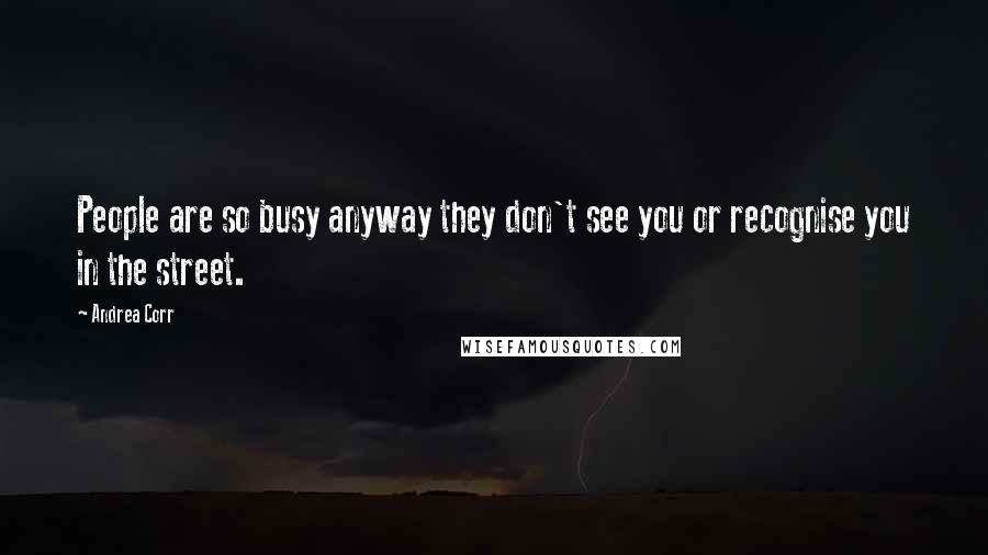 Andrea Corr Quotes: People are so busy anyway they don't see you or recognise you in the street.