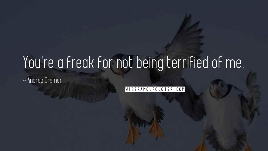 Andrea Cremer Quotes: You're a freak for not being terrified of me.