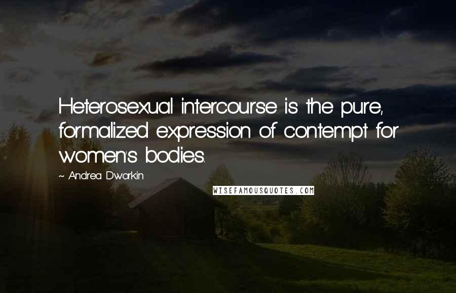 Andrea Dworkin Quotes: Heterosexual intercourse is the pure, formalized expression of contempt for women's bodies.