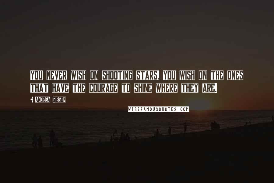 Andrea Gibson Quotes: You never wish on shooting stars. You wish on the ones that have the courage to shine where they are.