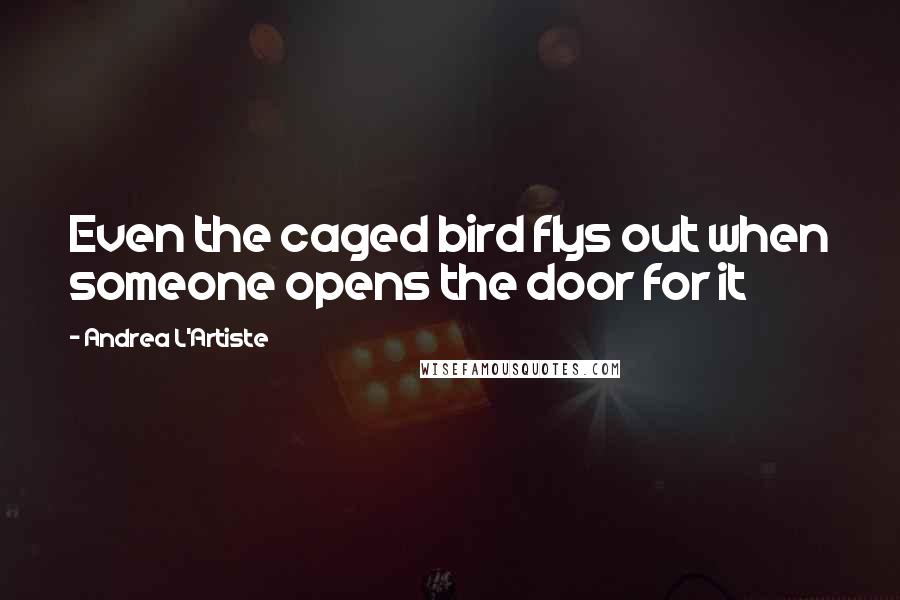 Andrea L'Artiste Quotes: Even the caged bird flys out when someone opens the door for it