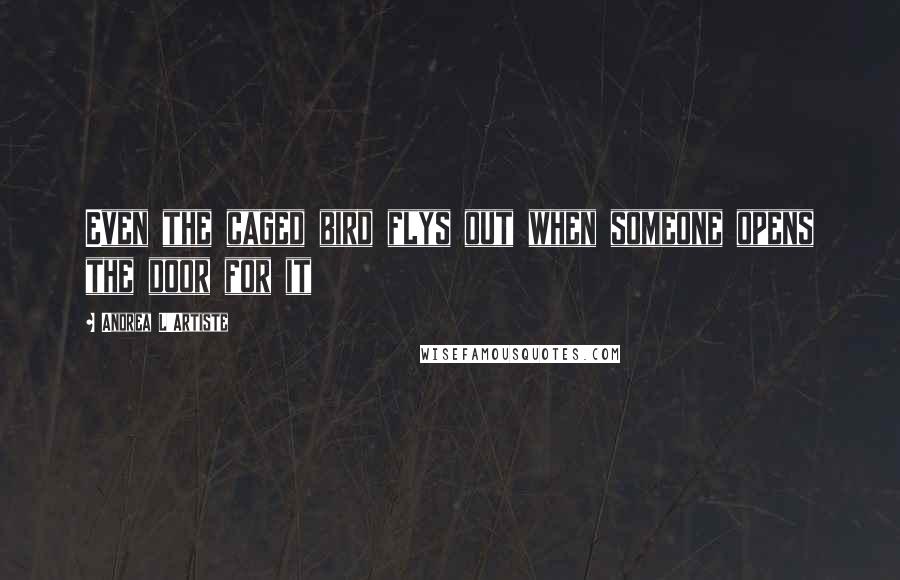 Andrea L'Artiste Quotes: Even the caged bird flys out when someone opens the door for it