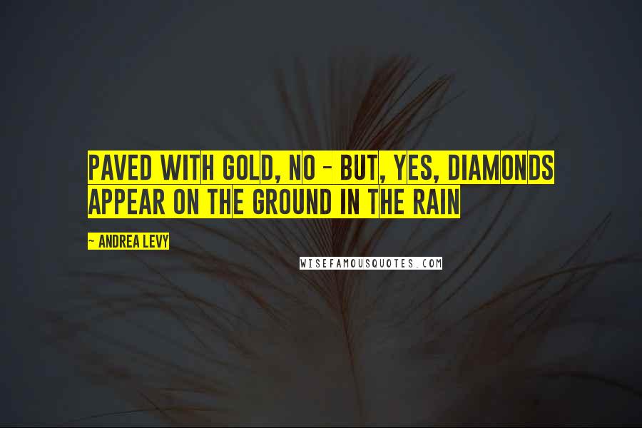 Andrea Levy Quotes: Paved with gold, no - but, yes, diamonds appear on the ground in the rain