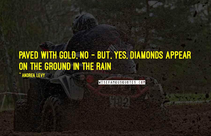 Andrea Levy Quotes: Paved with gold, no - but, yes, diamonds appear on the ground in the rain