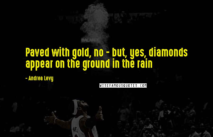 Andrea Levy Quotes: Paved with gold, no - but, yes, diamonds appear on the ground in the rain