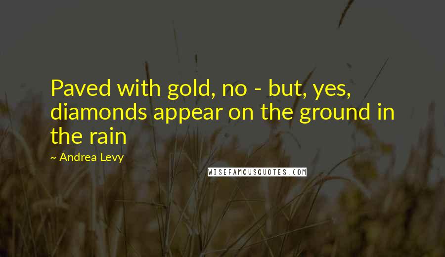 Andrea Levy Quotes: Paved with gold, no - but, yes, diamonds appear on the ground in the rain