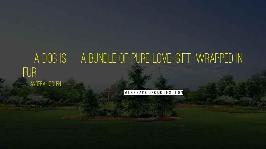 Andrea Lochen Quotes: [A dog is] a bundle of pure love, gift-wrapped in fur.