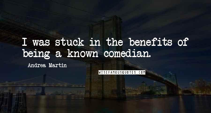 Andrea Martin Quotes: I was stuck in the benefits of being a known comedian.