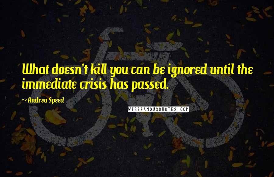 Andrea Speed Quotes: What doesn't kill you can be ignored until the immediate crisis has passed.