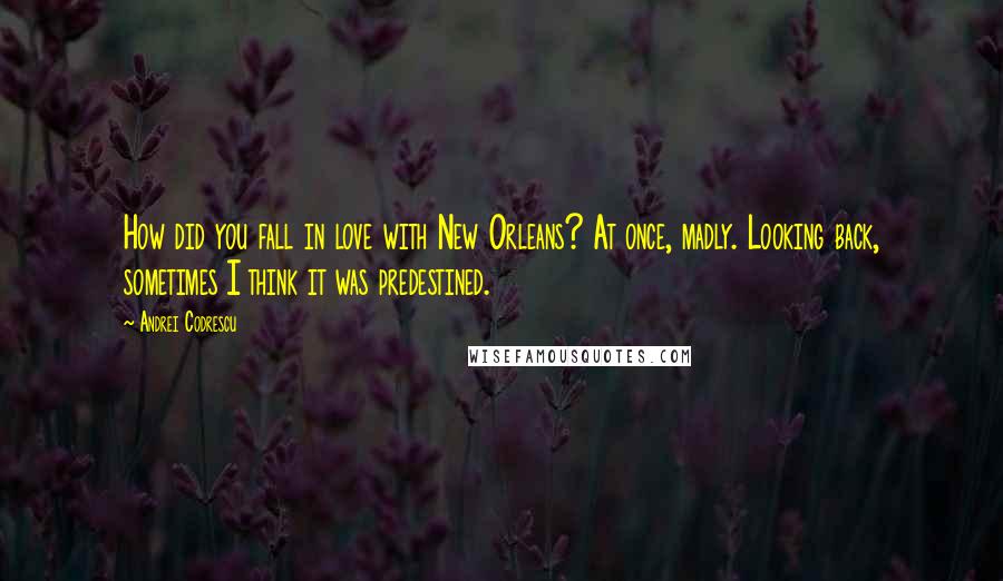 Andrei Codrescu Quotes: How did you fall in love with New Orleans? At once, madly. Looking back, sometimes I think it was predestined.