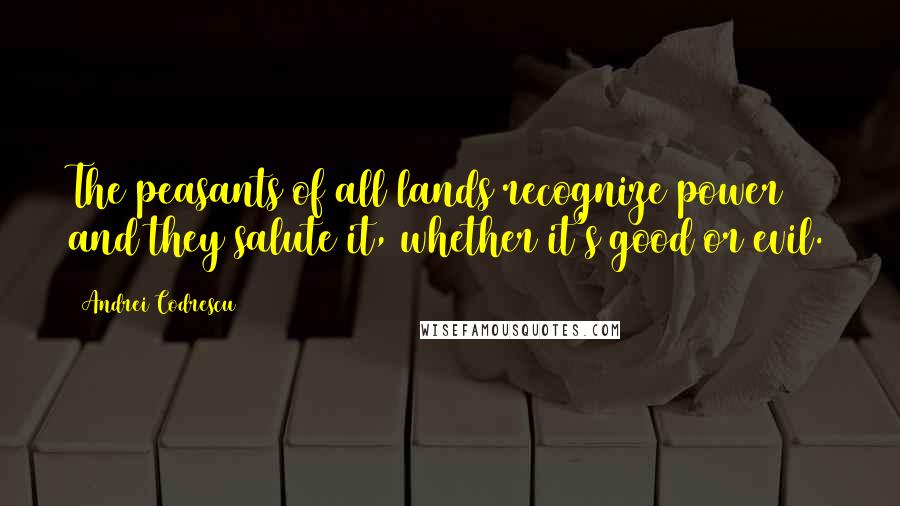 Andrei Codrescu Quotes: The peasants of all lands recognize power and they salute it, whether it's good or evil.