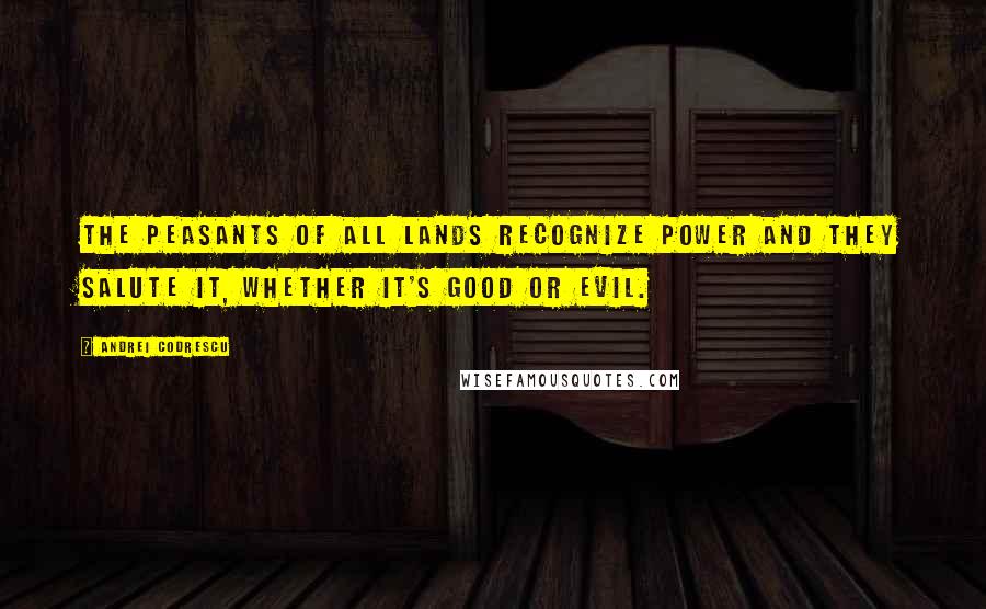 Andrei Codrescu Quotes: The peasants of all lands recognize power and they salute it, whether it's good or evil.