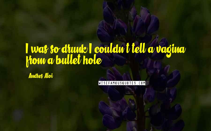 Andres Aloi Quotes: I was so drunk I couldn't tell a vagina from a bullet hole