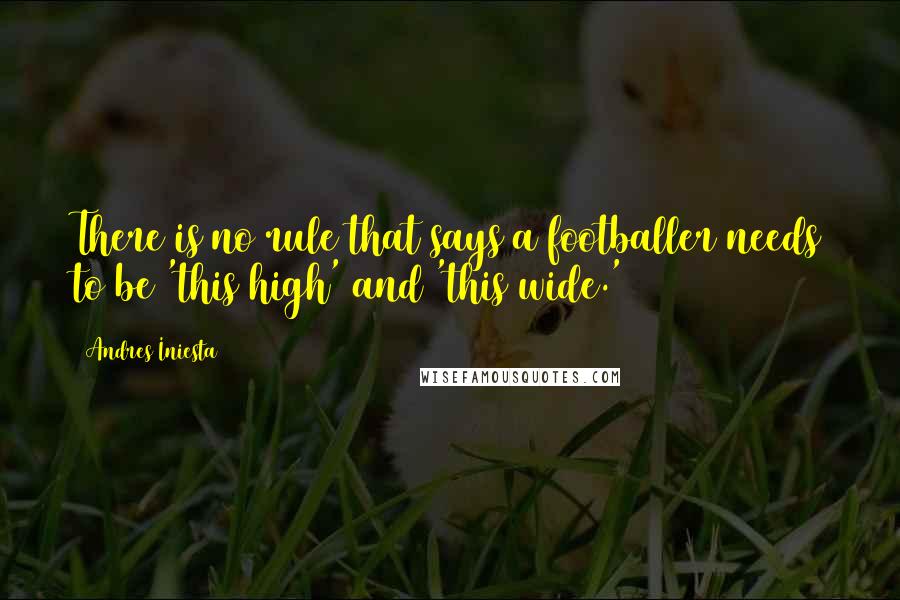 Andres Iniesta Quotes: There is no rule that says a footballer needs to be 'this high' and 'this wide.'