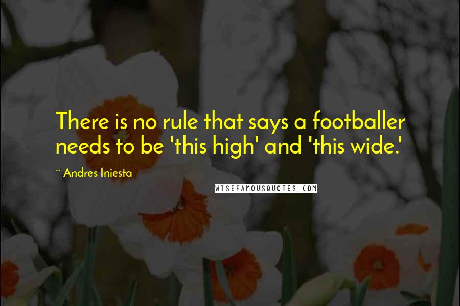 Andres Iniesta Quotes: There is no rule that says a footballer needs to be 'this high' and 'this wide.'