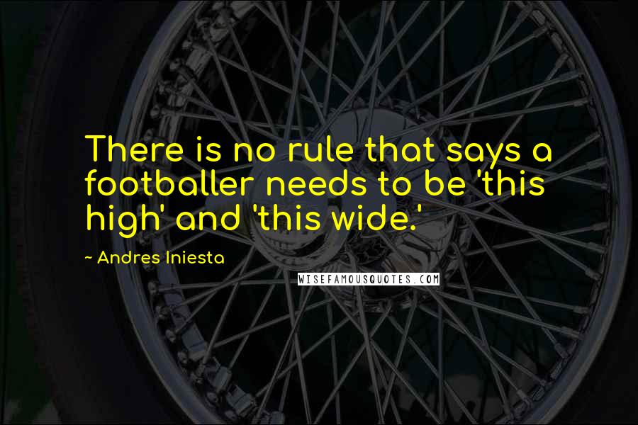 Andres Iniesta Quotes: There is no rule that says a footballer needs to be 'this high' and 'this wide.'