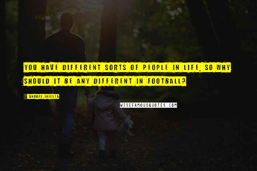 Andres Iniesta Quotes: You have different sorts of people in life, so why should it be any different in football?