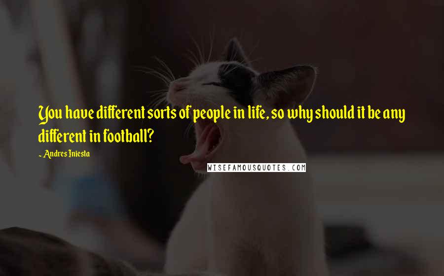 Andres Iniesta Quotes: You have different sorts of people in life, so why should it be any different in football?