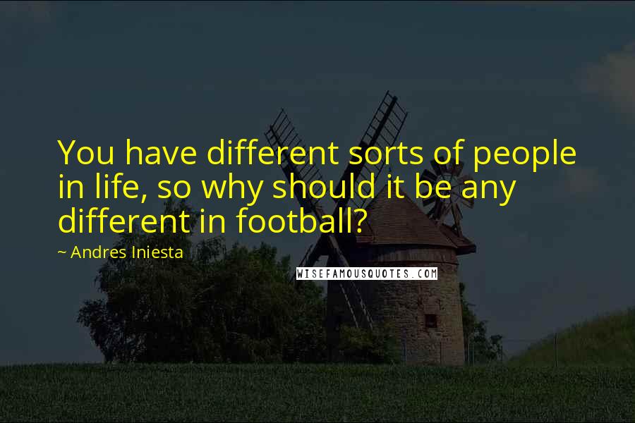 Andres Iniesta Quotes: You have different sorts of people in life, so why should it be any different in football?