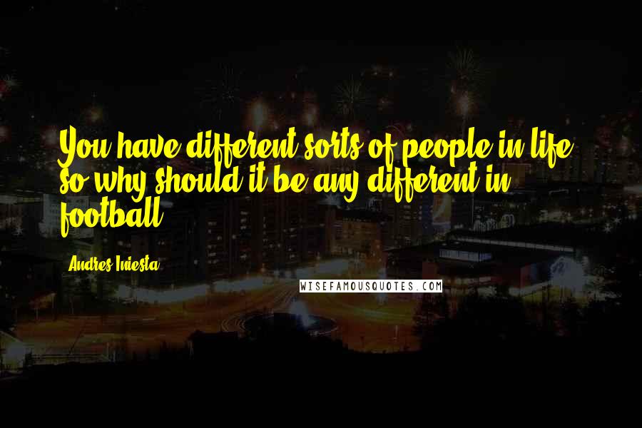 Andres Iniesta Quotes: You have different sorts of people in life, so why should it be any different in football?