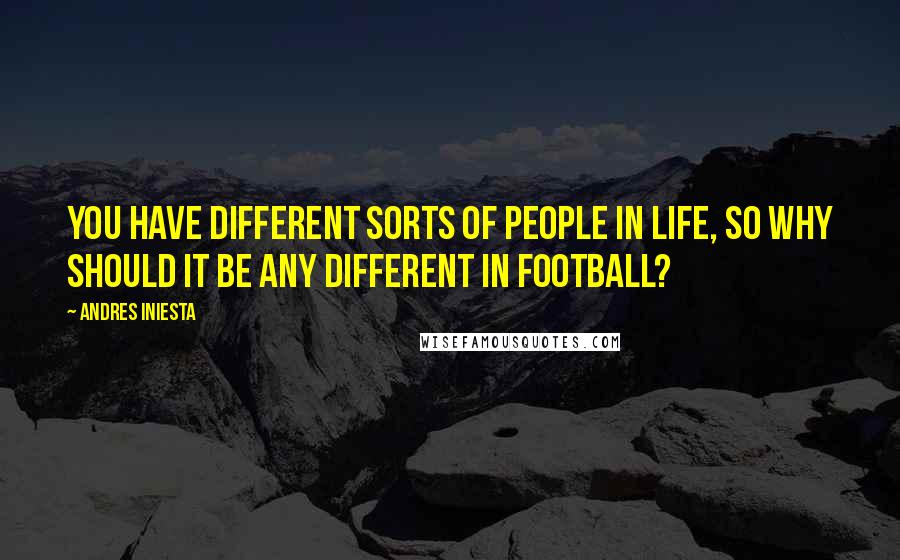 Andres Iniesta Quotes: You have different sorts of people in life, so why should it be any different in football?