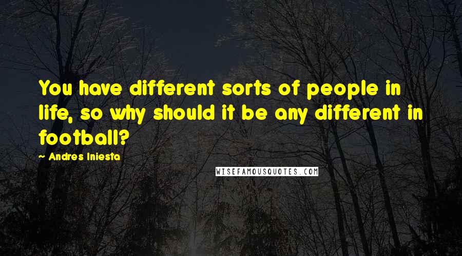 Andres Iniesta Quotes: You have different sorts of people in life, so why should it be any different in football?