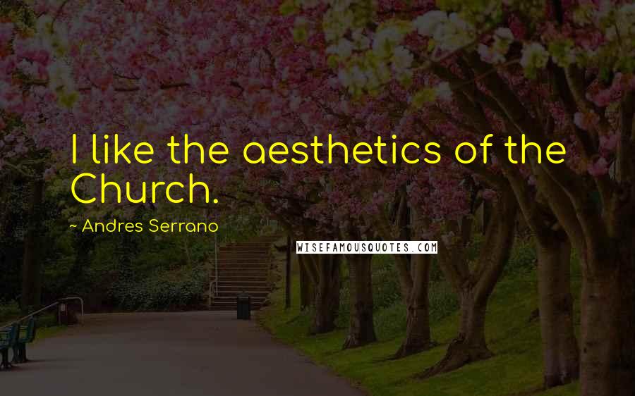 Andres Serrano Quotes: I like the aesthetics of the Church.