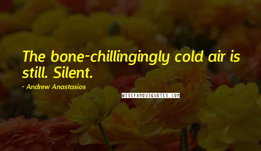 Andrew Anastasios Quotes: The bone-chillingingly cold air is still. Silent.