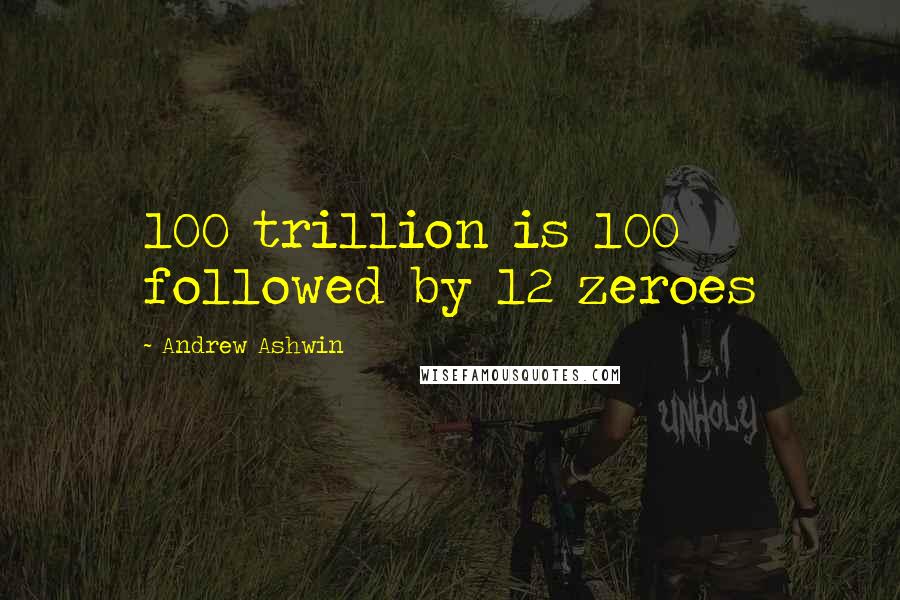 Andrew Ashwin Quotes: 100 trillion is 100 followed by 12 zeroes