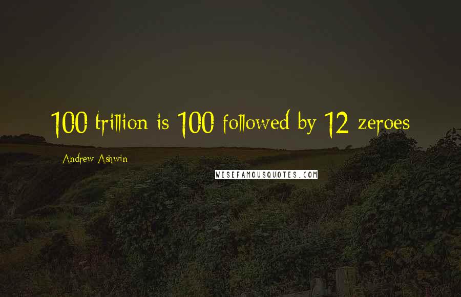 Andrew Ashwin Quotes: 100 trillion is 100 followed by 12 zeroes