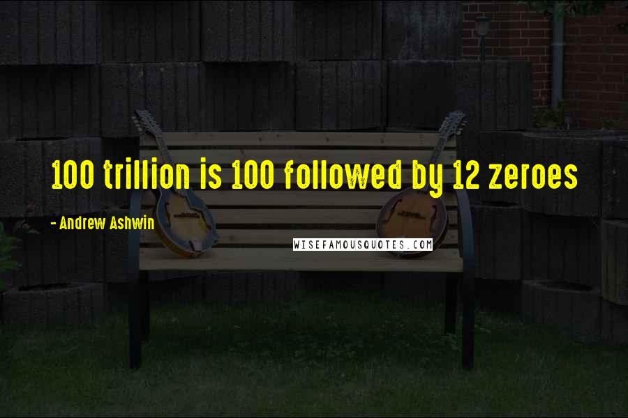 Andrew Ashwin Quotes: 100 trillion is 100 followed by 12 zeroes