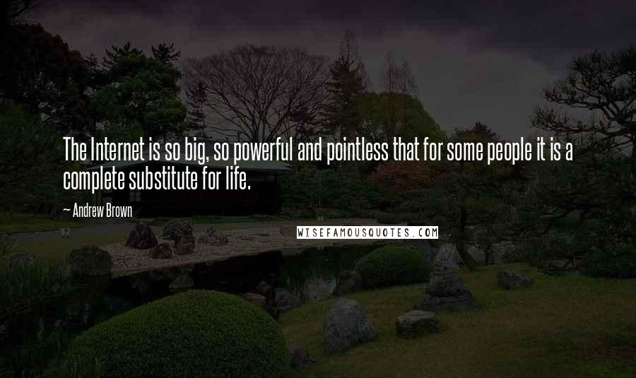 Andrew Brown Quotes: The Internet is so big, so powerful and pointless that for some people it is a complete substitute for life.