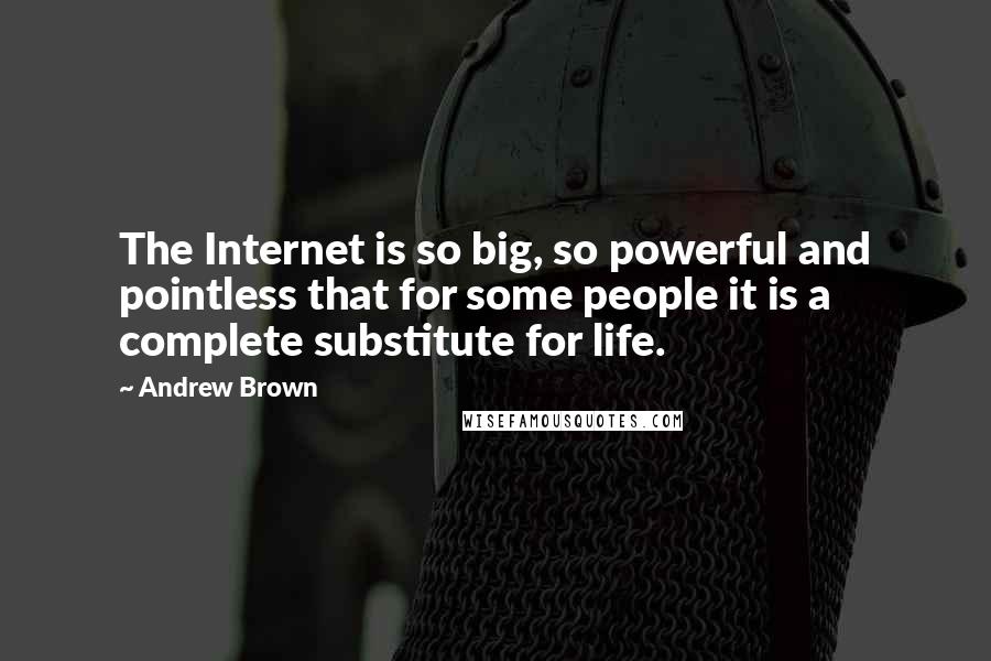 Andrew Brown Quotes: The Internet is so big, so powerful and pointless that for some people it is a complete substitute for life.