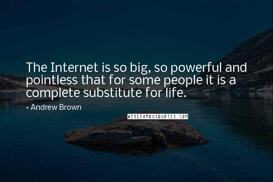 Andrew Brown Quotes: The Internet is so big, so powerful and pointless that for some people it is a complete substitute for life.