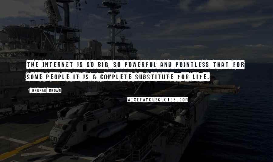 Andrew Brown Quotes: The Internet is so big, so powerful and pointless that for some people it is a complete substitute for life.