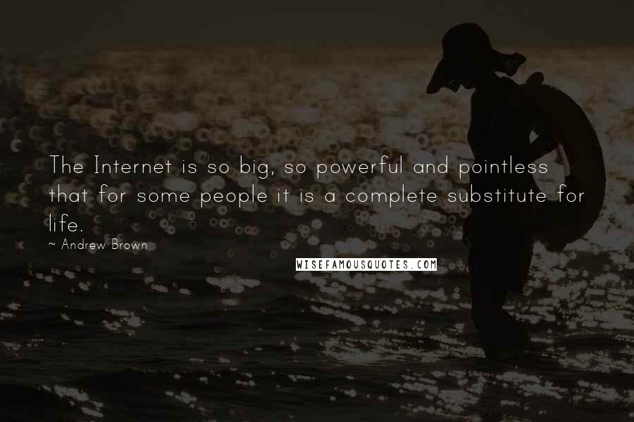 Andrew Brown Quotes: The Internet is so big, so powerful and pointless that for some people it is a complete substitute for life.