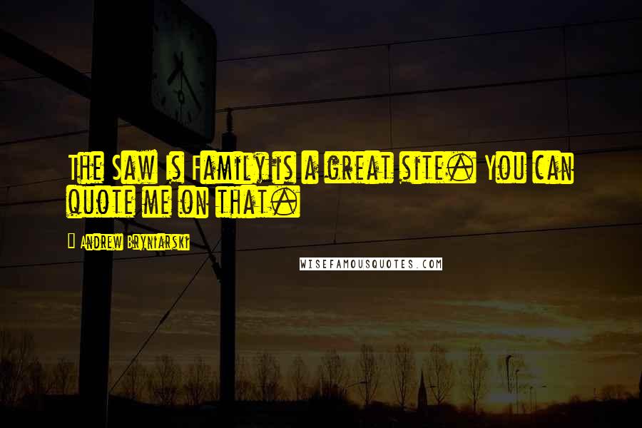 Andrew Bryniarski Quotes: The Saw Is Family is a great site. You can quote me on that.