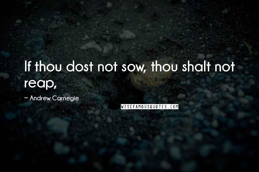 Andrew Carnegie Quotes: If thou dost not sow, thou shalt not reap,